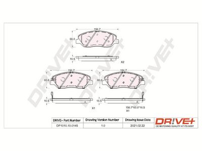 DP1010100145 Dr!ve+ Комплект тормозных колодок, дисковый тормоз