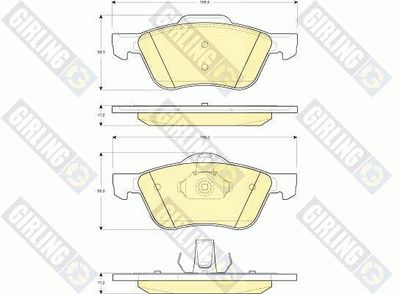 6132722 GIRLING Комплект тормозных колодок, дисковый тормоз