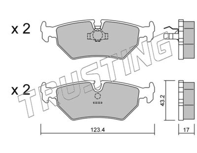 1820 TRUSTING Комплект тормозных колодок, дисковый тормоз