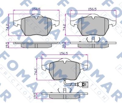 FO692581 FOMAR Friction Комплект тормозных колодок, дисковый тормоз