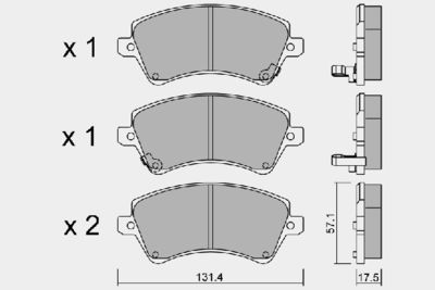 BPTO1009 AISIN Комплект тормозных колодок, дисковый тормоз