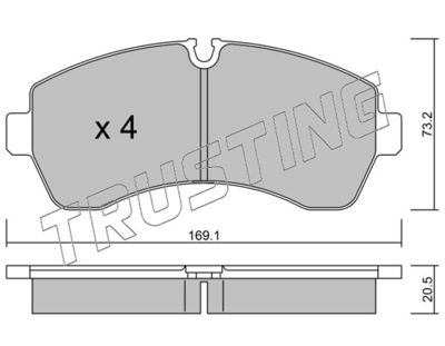 6890 TRUSTING Комплект тормозных колодок, дисковый тормоз
