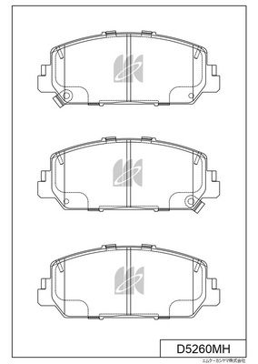 D5260MH MK Kashiyama Комплект тормозных колодок, дисковый тормоз