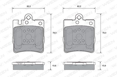 1511225 WEEN Комплект тормозных колодок, дисковый тормоз