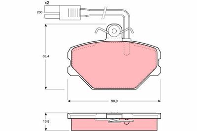 GDB836 TRW Комплект тормозных колодок, дисковый тормоз