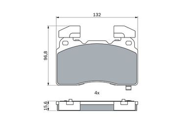 0986424894 BOSCH Комплект тормозных колодок, дисковый тормоз