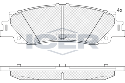 182443 ICER Комплект тормозных колодок, дисковый тормоз