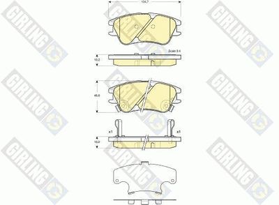 6133779 GIRLING Комплект тормозных колодок, дисковый тормоз