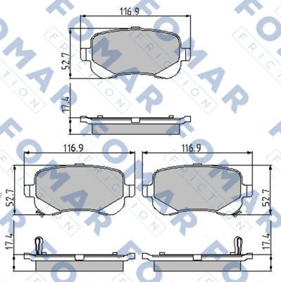 FO895581 FOMAR Friction Комплект тормозных колодок, дисковый тормоз