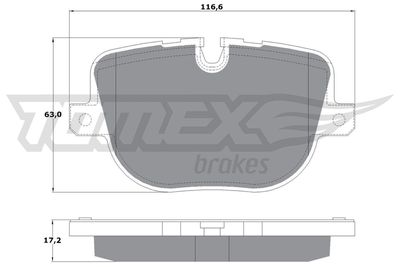 TX1693 TOMEX Brakes Комплект тормозных колодок, дисковый тормоз