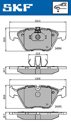 VKBP80141 SKF Комплект тормозных колодок, дисковый тормоз