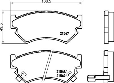 8DB355037281 HELLA PAGID Комплект тормозных колодок, дисковый тормоз