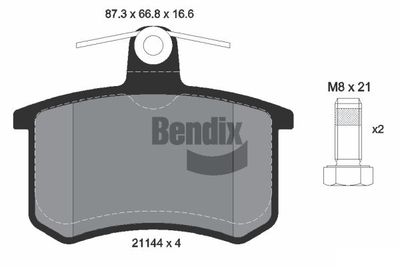 BPD1753 BENDIX Braking Комплект тормозных колодок, дисковый тормоз