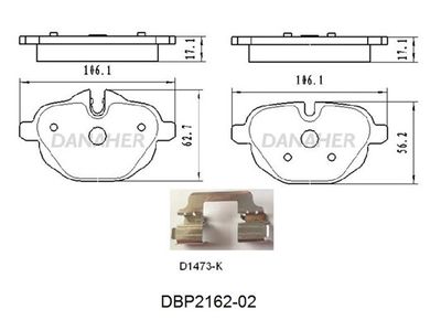 DBP216202 DANAHER Комплект тормозных колодок, дисковый тормоз