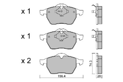 BPVW1025 AISIN Комплект тормозных колодок, дисковый тормоз