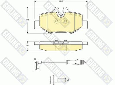 6116014 GIRLING Комплект тормозных колодок, дисковый тормоз