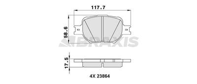 AA0294 BRAXIS Комплект тормозных колодок, дисковый тормоз