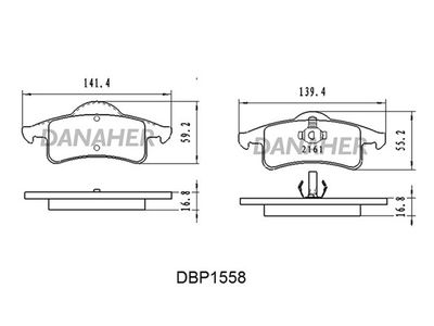 DBP1558 DANAHER Комплект тормозных колодок, дисковый тормоз