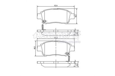 T11275 ASHUKI by Palidium Комплект тормозных колодок, дисковый тормоз