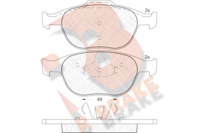 RB1537 R BRAKE Комплект тормозных колодок, дисковый тормоз