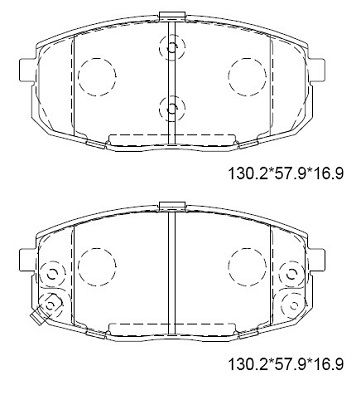 KD9740F ASIMCO Комплект тормозных колодок, дисковый тормоз