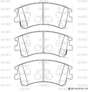 SN919P ADVICS Комплект тормозных колодок, дисковый тормоз