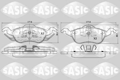 6216018 SASIC Комплект тормозных колодок, дисковый тормоз