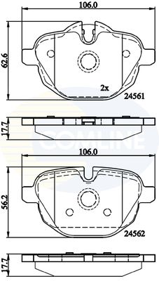 CBP06092 COMLINE Комплект тормозных колодок, дисковый тормоз