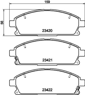 8DB355027501 HELLA PAGID Комплект тормозных колодок, дисковый тормоз