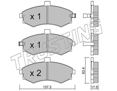 5200 TRUSTING Комплект тормозных колодок, дисковый тормоз