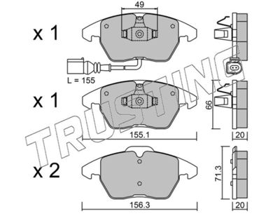 5640 TRUSTING Комплект тормозных колодок, дисковый тормоз