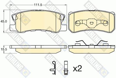 6135957 GIRLING Комплект тормозных колодок, дисковый тормоз