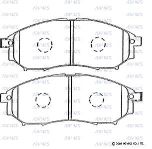 SN583P ADVICS Комплект тормозных колодок, дисковый тормоз