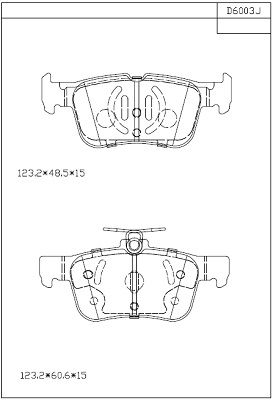 KD6003 ASIMCO Комплект тормозных колодок, дисковый тормоз