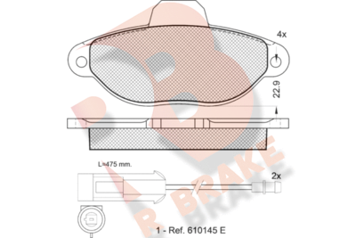 RB0924 R BRAKE Комплект тормозных колодок, дисковый тормоз