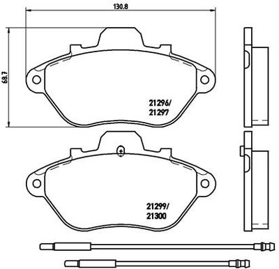 P61036 BREMBO Комплект тормозных колодок, дисковый тормоз