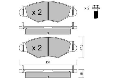 BPPE1006 AISIN Комплект тормозных колодок, дисковый тормоз