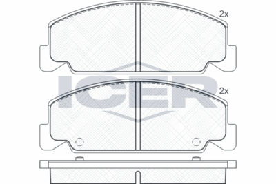 180735 ICER Комплект тормозных колодок, дисковый тормоз