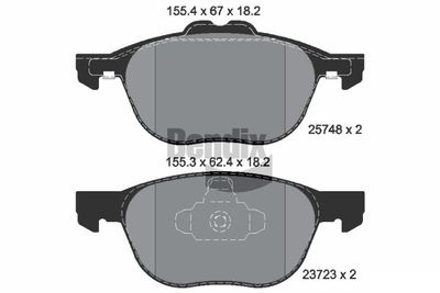 BPD1261 BENDIX Braking Комплект тормозных колодок, дисковый тормоз