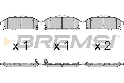 BP3722 BREMSI Комплект тормозных колодок, дисковый тормоз