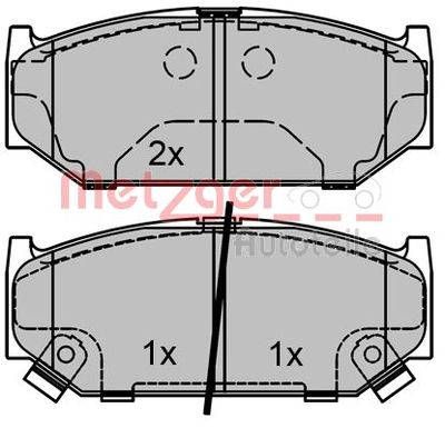 1170813 METZGER Комплект тормозных колодок, дисковый тормоз