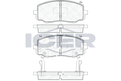 181937 ICER Комплект тормозных колодок, дисковый тормоз