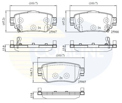 CBP32277 COMLINE Комплект тормозных колодок, дисковый тормоз