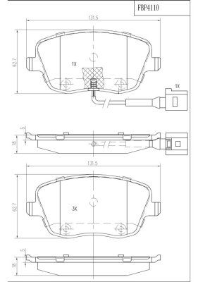 FBP4110 FI.BA Комплект тормозных колодок, дисковый тормоз