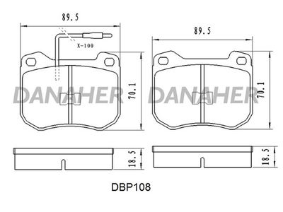 DBP108 DANAHER Комплект тормозных колодок, дисковый тормоз