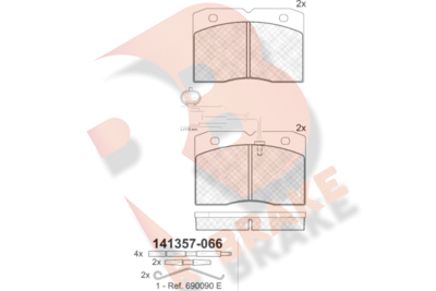 RB1357 R BRAKE Комплект тормозных колодок, дисковый тормоз