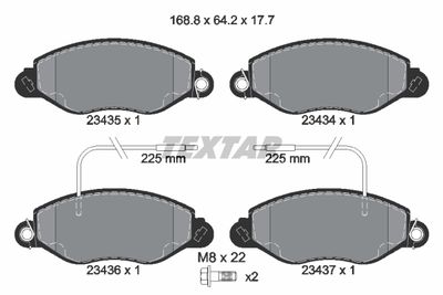 2343501 TEXTAR Комплект тормозных колодок, дисковый тормоз