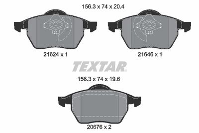 2162402 TEXTAR Комплект тормозных колодок, дисковый тормоз