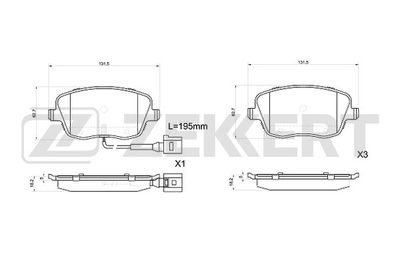 BS1043 ZEKKERT Комплект тормозных колодок, дисковый тормоз