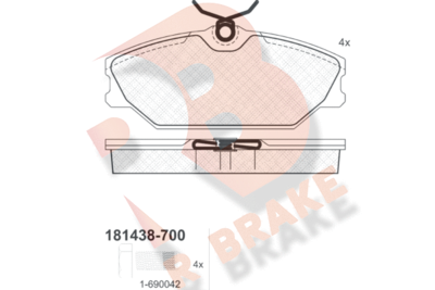 RB1438700 R BRAKE Комплект тормозных колодок, дисковый тормоз